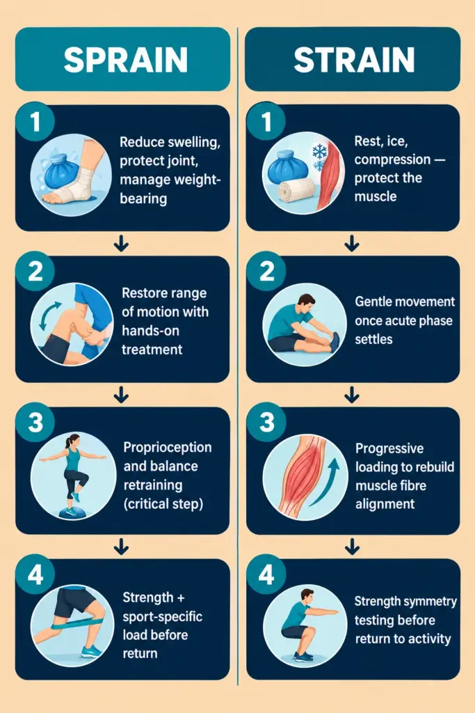 How Does Physio Approach a Sprain vs a Strain